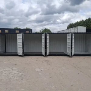 2025 Rhino-Cross-Containers Conteneur d’expédition noir High Cube de 40 pieds avec 4 portes latérales