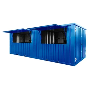 Conteneur Bar Démontable 6×2 mètres XL Bleu RAL 5015